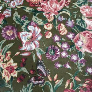 Scotchgard Screen Print Design by Richloom Floral Upholstery Fabric 6 Yds 54"